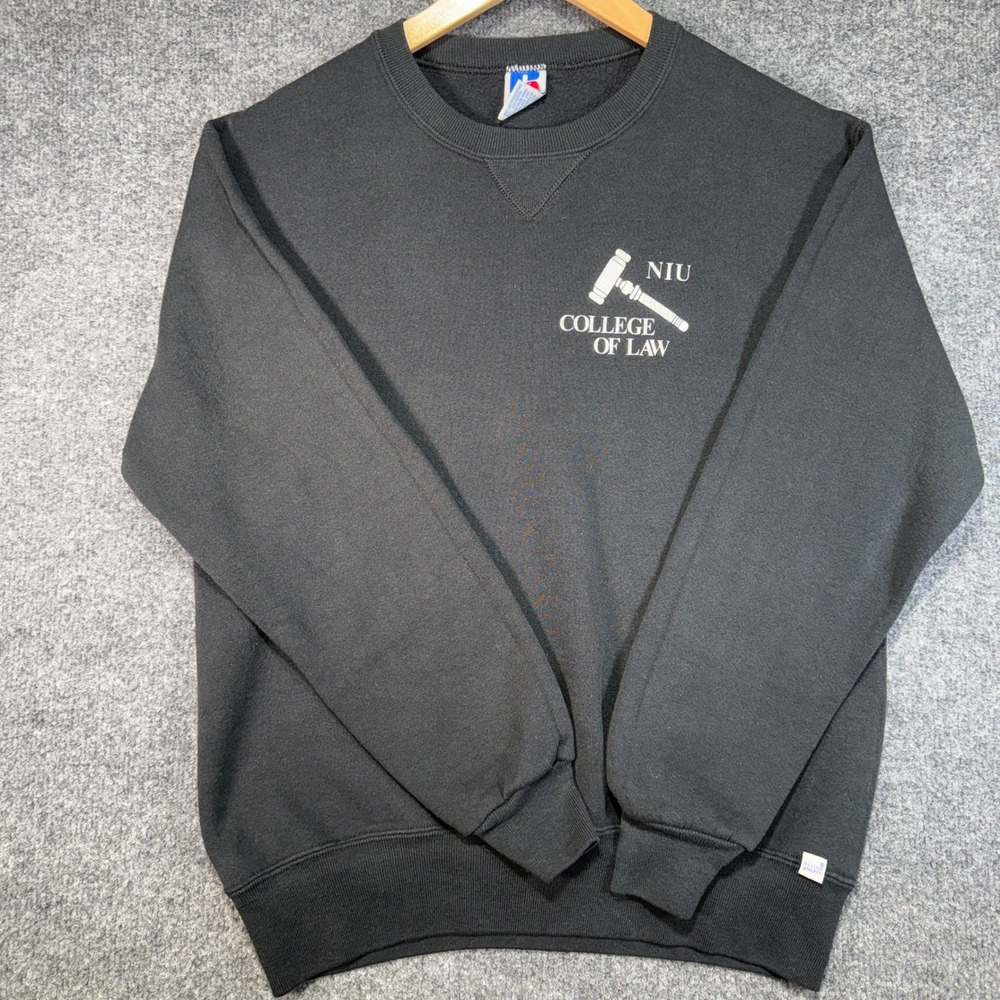 Russell Athletic NIU College of Law Sweatshirt Mens M Black Vintage USA Made 90s